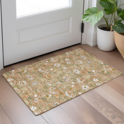 Tapis floral intérieur / extérieur lavable à la machine Chantille ACN2438