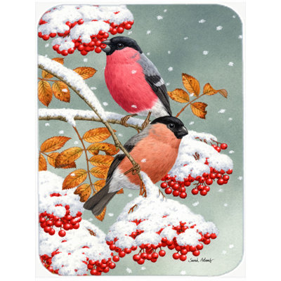 Caroline's Treasures Eurasian Bullfinches Glass Cutting Board