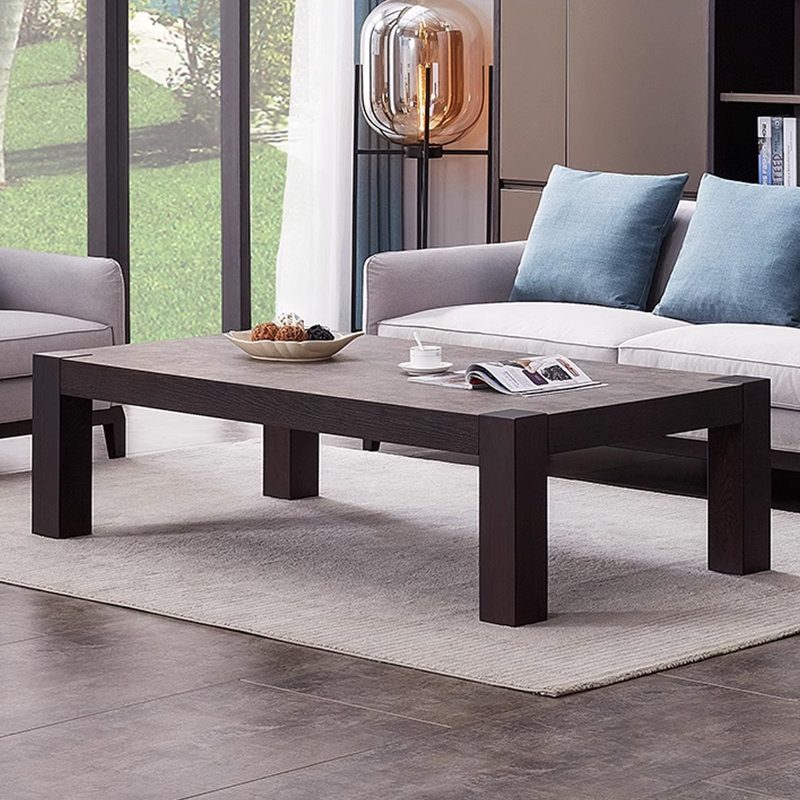 Simple light luxury solid wood coffee table, 15.74" H x 53.14" L x 29.52" W