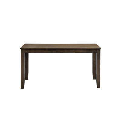 Rectangular Walnut - Toned Contemporary Dining Table Constructed Of Solid Rubber Wood And With Synthetic Leather, 35 In Depth, 59 Width, 30 Height, 50 Lb Weight, 100 Lbs Suitable Load Shaded,