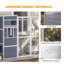 Wooden Catio with Spacious Resting Rooms 3 Platforms Window Grey