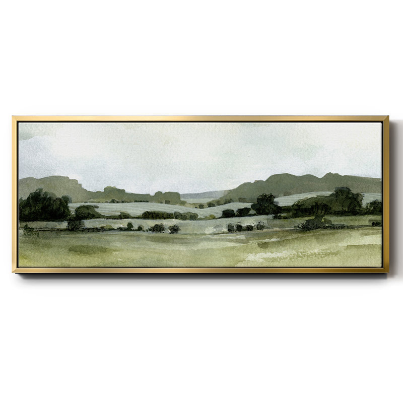 Vert paysage III - toile encadrée, H 12 po x l 30 po