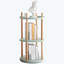 Étagère de rangement, bibliothèque rotative à 360 °, bibliothèque à 3 niveaux avec espace de rangement de grande capacité, support de rangement multifonctionnel, conception compacte, étagère debout pour le salon, la chambre à coucher, la salle 
