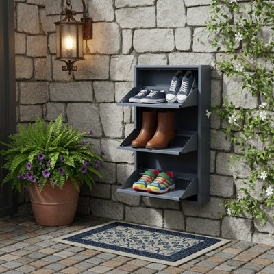 100% acier 3 rangements de chaussures empilables