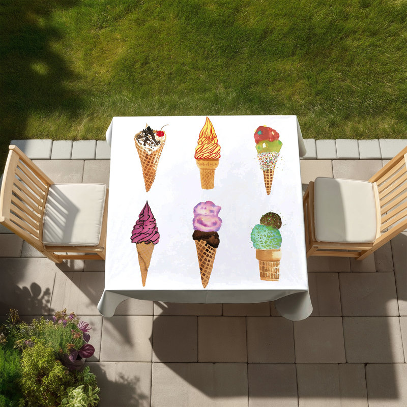 Ice Cream Cones Tablecloth - Indoor/Outdoor Home Decor