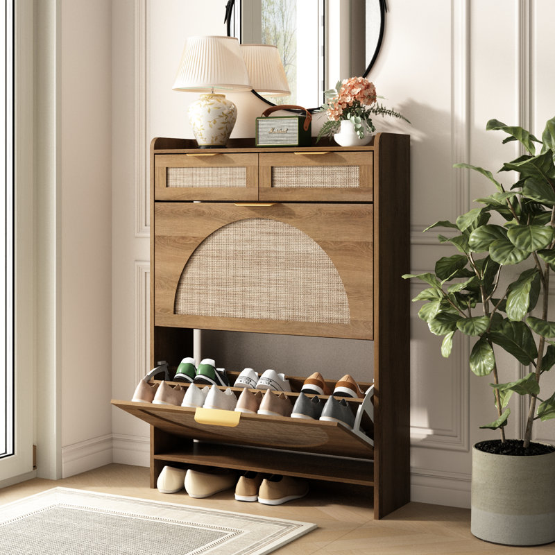 Armoire de rangement pour chaussures Anteus, Bois naturel