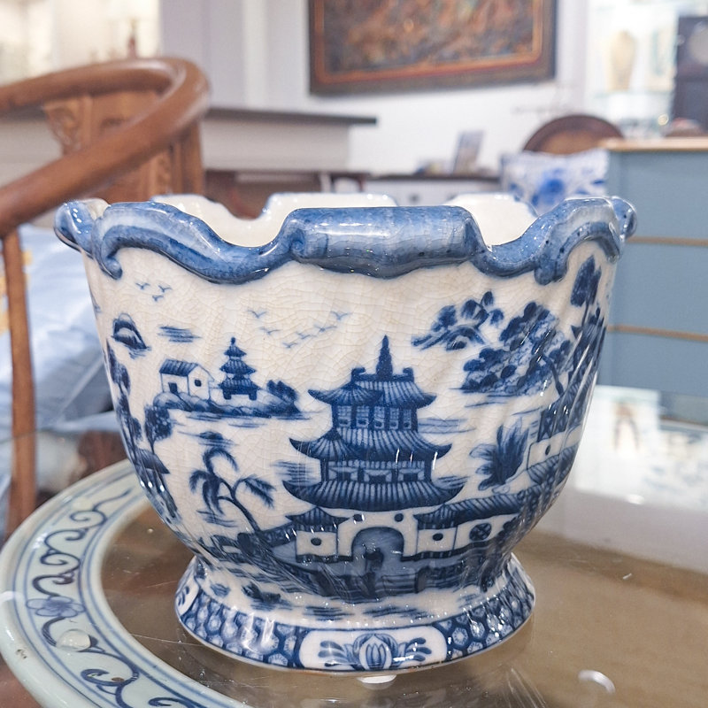 Blue Willow Handmade Ceramic Planter