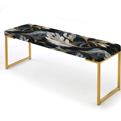 Tribal Essence Marble Pattern II - Marble Upholstered Gold Bench