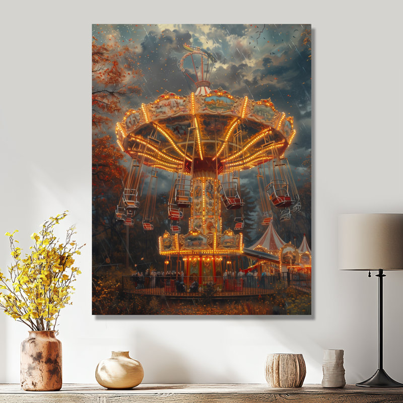 Carousel Amusement Parks Adventure II - Amusement Parks Wall Art Print, Toile tendue, H 12 po x l 20 po