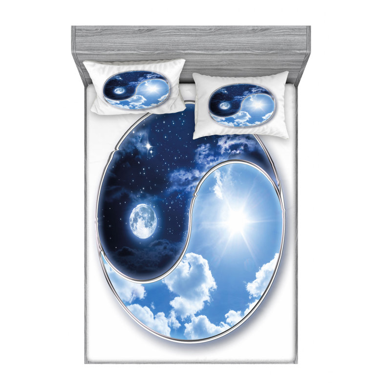 Ensemble de draps Yin Yang, Ensemble de draps grand lit + 2 taies d'oreiller
