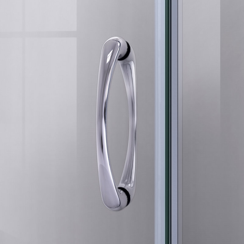 Prime 38" Frameless Clear Glass Round Sliding Shower Enclosure