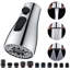 Robinet de cuisine rétractable extractible 3 modes avec 11 adaptateurs en noir mat-98449464