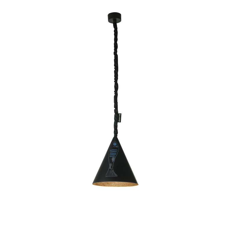 1 - Light Black Cone Pendant, Bronze