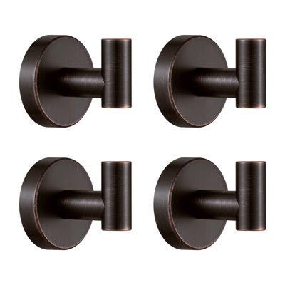 Home Bronze Towel Hooks, Bathroom Robe Hook Oil Rubbed, Bath Farmhouse Coat Clothes Hook Wall Mounted Rustic 4 Pack For Kitchen
