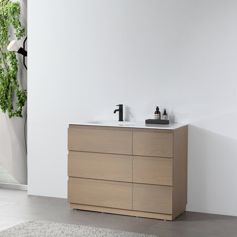 Ensemble de meuble-lavabo simple 42 po Arla, Chêne doré