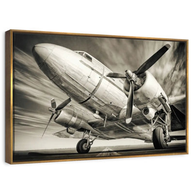 Avion rétro monochrome