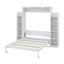 Lit escamotable double avec tablettes et éclairage DEL-2128940680