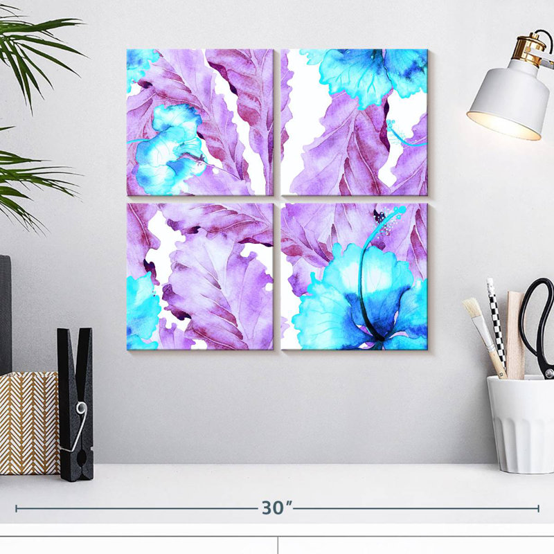 Hibiscus mauve et bleu Kerner, H 18 po x l 18 po