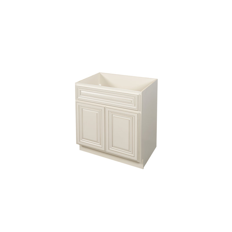 Base de meuble-lavabo simple 36 po Chateau en ivoire seulement