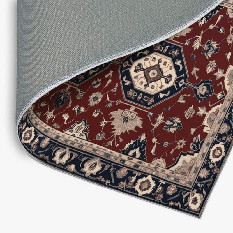 Tapis d'intérieur et d'extérieur noir Persian, Rectangle 4pi x 6 pi