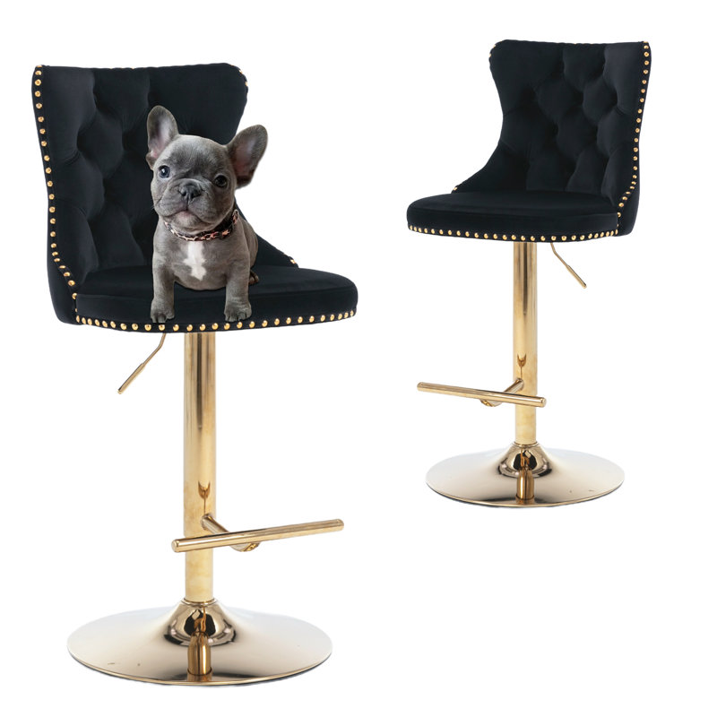 Ensemble de 2 tabourets de bar Modern, Noir, noir, noir, noir