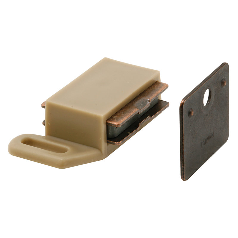 Verrou magnétique Prime-Line, 1 po de largeur, boîtier en plastique, finition bronze