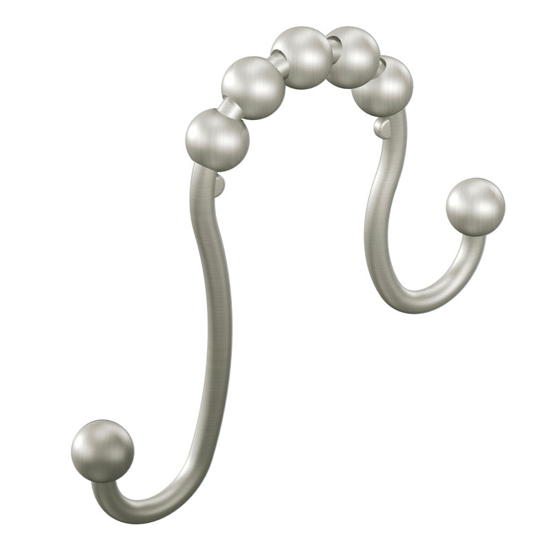 Crochets de double rideau de douche, Nickel brossé