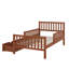 Lit plateforme simple en bois avec deux tiroirs de rangement-1142984638