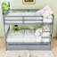 Lit superposé simple au-dessus de simple en bois avec tiroirs de rangement et échelle-2075027975