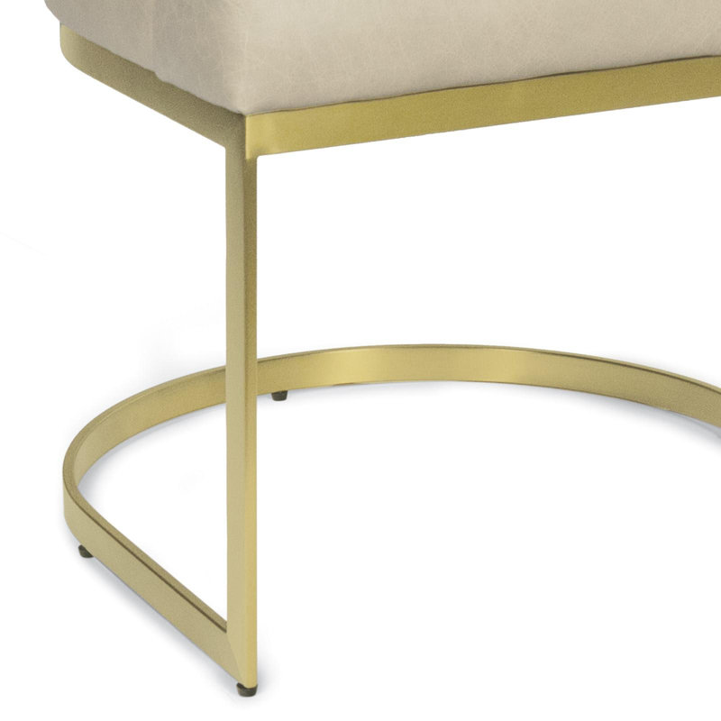 Owen Leather Dining Chair (Modern Black), Ivory