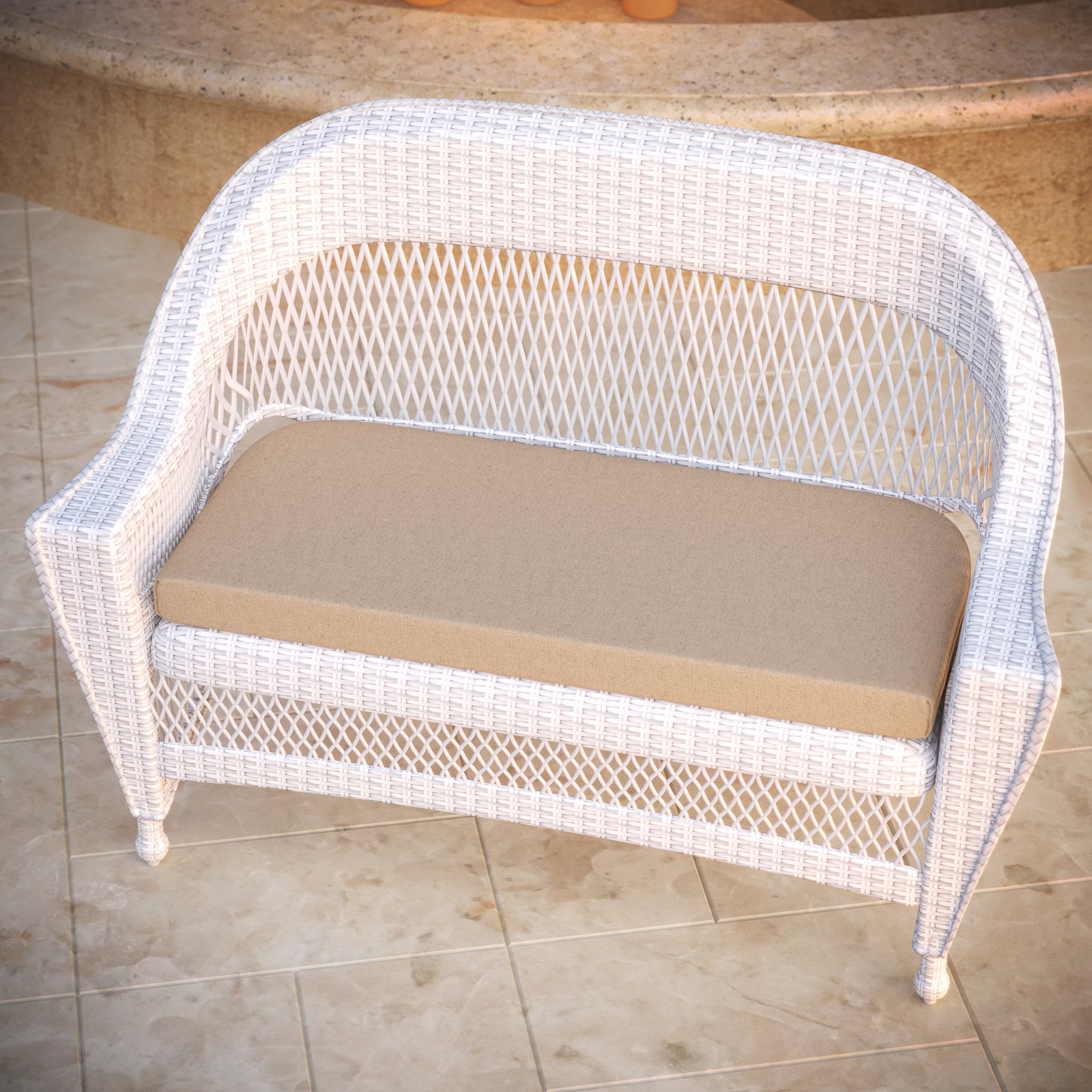 43" Sunbrella® Bench Cushion, Antique Beige Sunbrella® Canvas