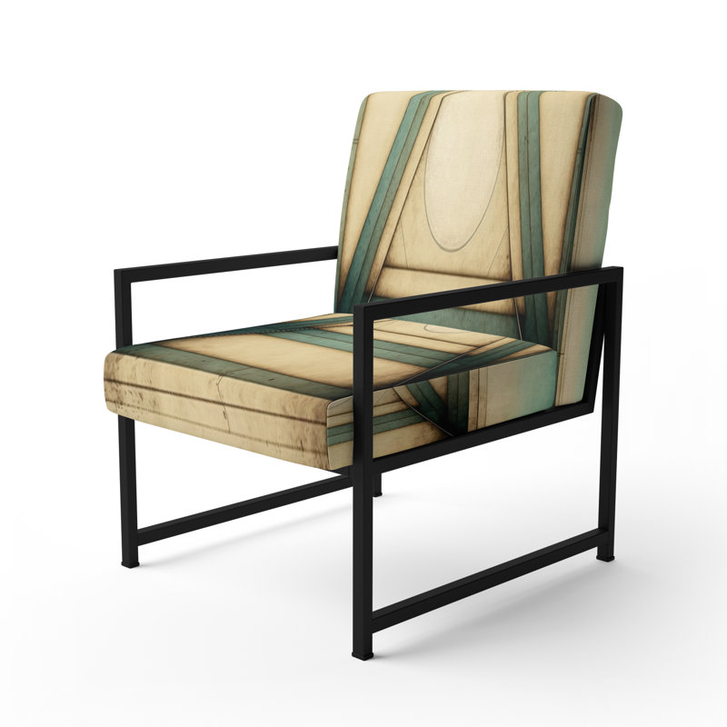 Dabo - Fauteuil rembourré à motif géométrique abstrait, Noir, noir, noir, noir