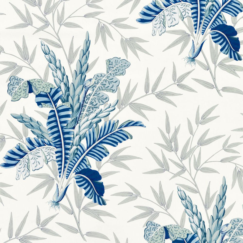 Tissu de lin malais Bahar, Porcelaine bleue
