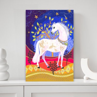 Art mural cheval majestueux abstrait contemporain