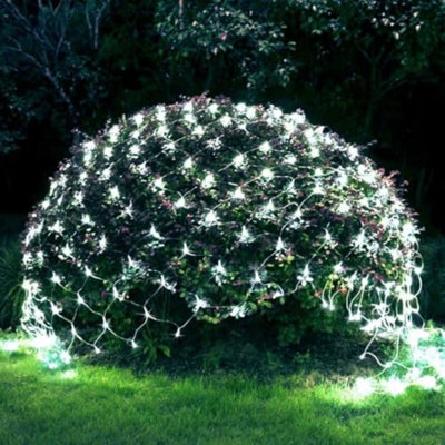 200 lumières à DEL blanc froid pour les buissons, 9,8 pi x 6,6 pi lumières de Noël en filet pour l'extérieur en maille connectable avec télécommande pour décoration de jardin d'arbre de Noël