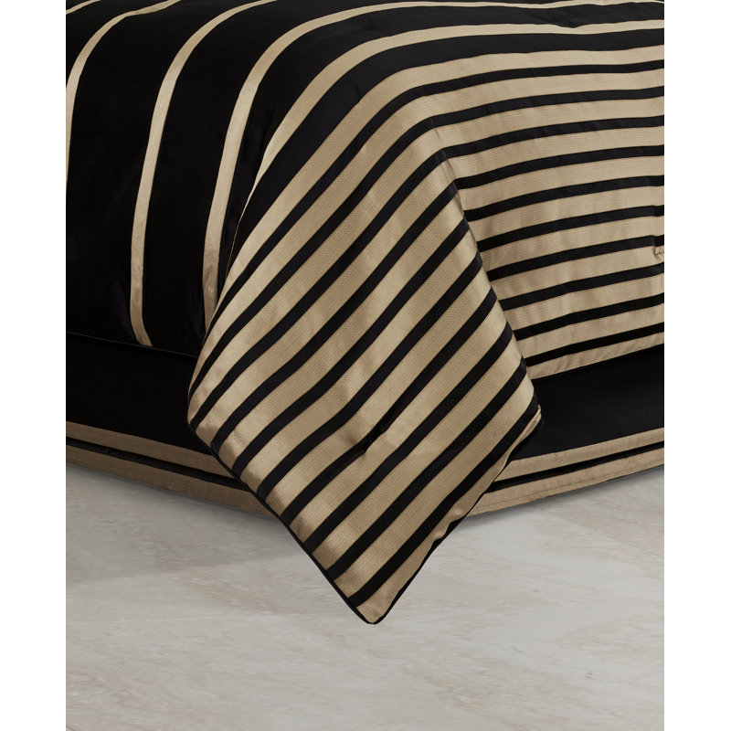 Calvari - Black And Gold King 4Pc. Comforter Set, King Comforter + 2 King Shams