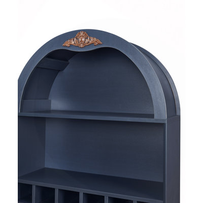 Armoire à vin arquée en bois avec support à vin amovible, armoire de rangement en MDF anti-égratignures avec tablettes réglables, bibliothèque à boissons alcoolisées autoportante pour le salon et la salle à manger