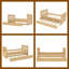 Lit plateforme simple en bois massif avec tiroirs de rangement et lit gigogne coulissant, finition naturelle, aucun sommier tapissier requis-13992036