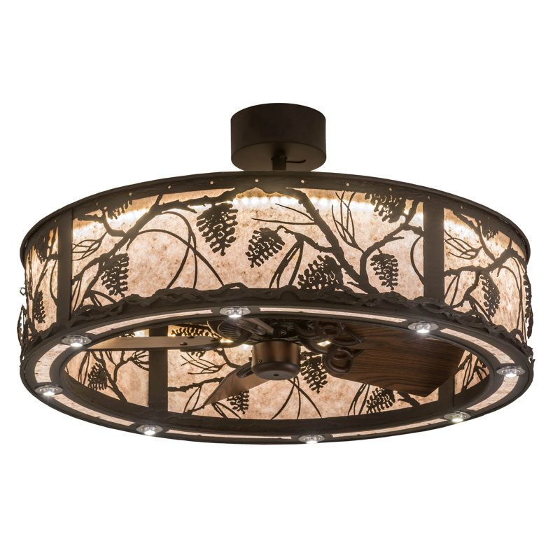 Lustre tambour unique à 8 lumières DEL