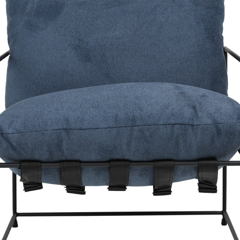 Inska Black Iron Hammock Style Occasional Chair, Green, 33" H x 28" W x 32" D