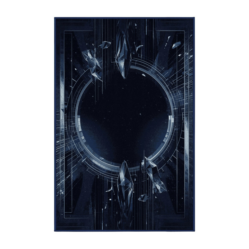 Tapis bleu lavable à la machine Cumberland, 8x10