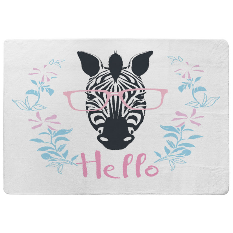 Orear Rectangle Animal Print and Chevron Shaggy Area Rug, Rectangle 60 x 110cm