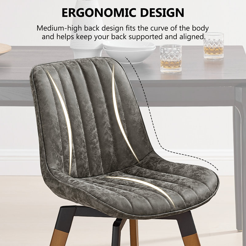 49cm H Tufted Upholstered Side Chair, Grey