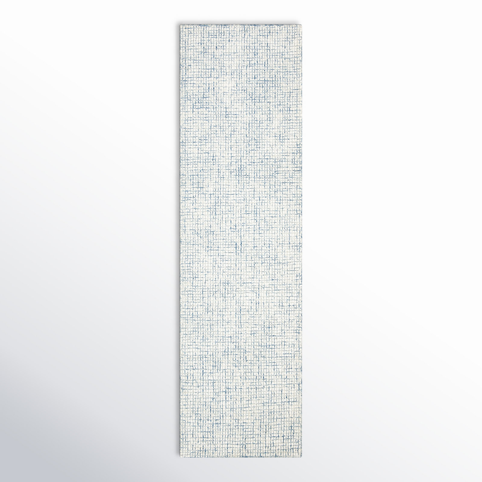 Rowe Ivory Blue Hand-Tufted Striped Rug, Runner 2'3" x 6'