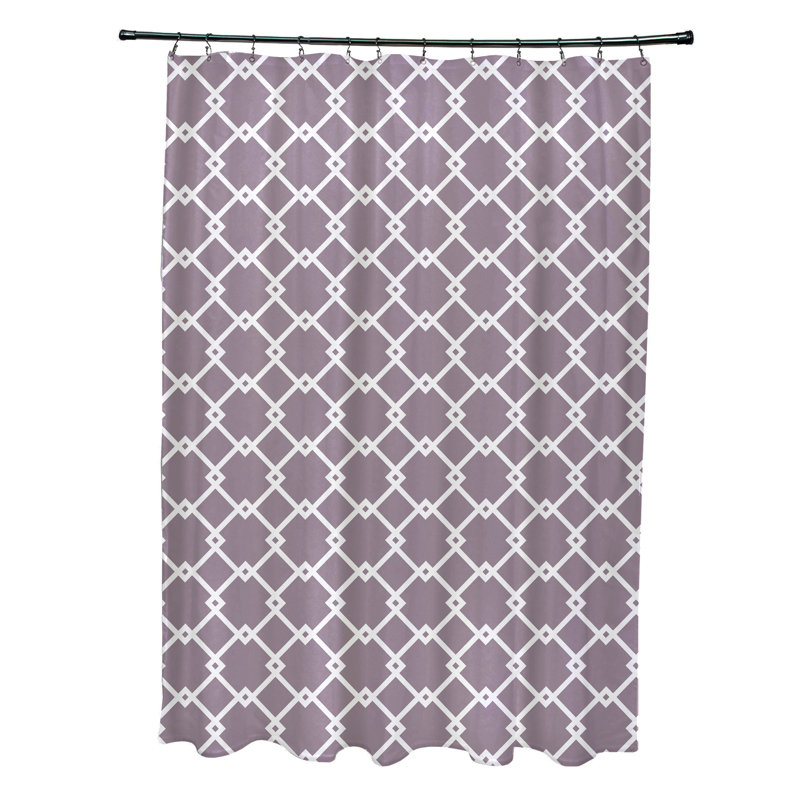 Rideau de douche simple géométrique Pandro, Mauve