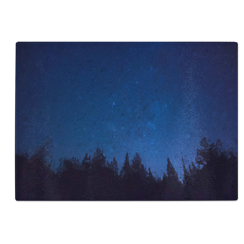 Tempered Glass Stars at Night Chopping Board, 28.5 cm W x 20 cm L