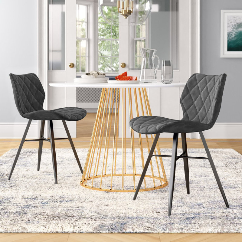 Seery Upholstered Dining Chair, Dark Grey