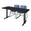 Neyland Cain T-Base training table and 2 Zeng stackable chairs-32520304-32520305-32520312