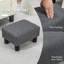 Tabouret gris anthracite, repose-pieds en tissu de lin, confortable pour tous les décors et occasions dans le salon gris, petit salon attrayant