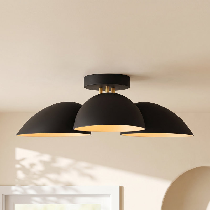 Adarna Semi Flush Mount, Midnight Black